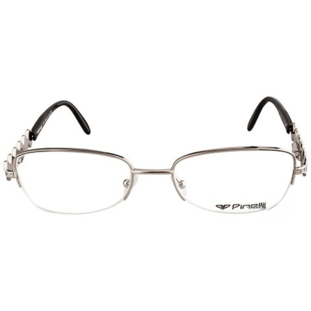 Black Silver Diamonds Transparent Rimless Rectangle Eyewear | Pinelli Edition