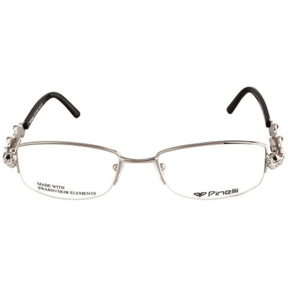 Black Silver Diamond Transparent Rimless Rectangle Eyewear| Pinelli Edition