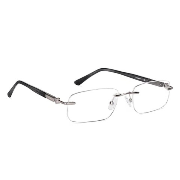 Black Silver Transparent Rimless Rectangle Eyewear| I1012 |Pinelli Edition