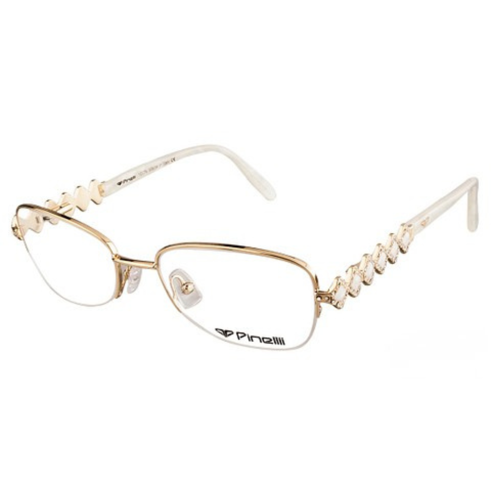 Cream Diamonds Transparent Rimless Rectangle Eyewear | Pinelli Edition