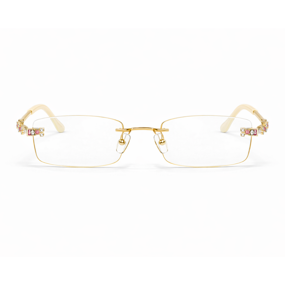 Golden Diamond Transparent Rimeless Eyewear | Pinellii Edition