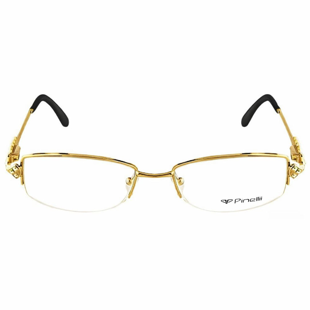 GOLDEN BLACK DIAMOND HALF RIMLESS TRANSPARENT RECTANGLE EYEWEAR | PINELLI EDITION