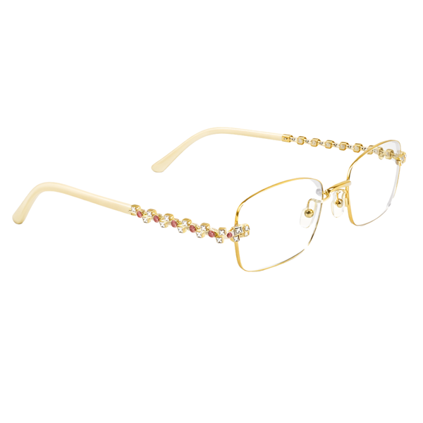 Golden Diamond Transparent Rimeless Eyewear | Pinellii Edition