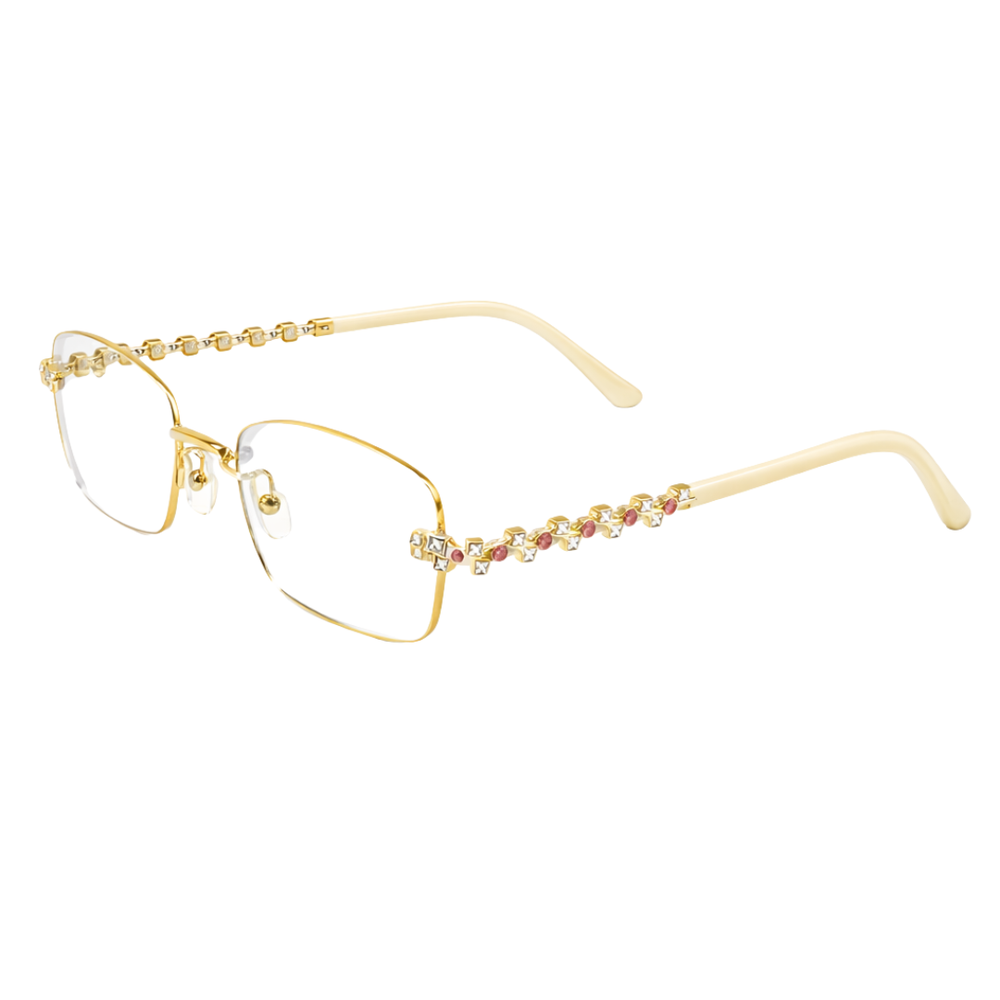 Golden Diamond Transparent Rimeless Eyewear | Pinellii Edition