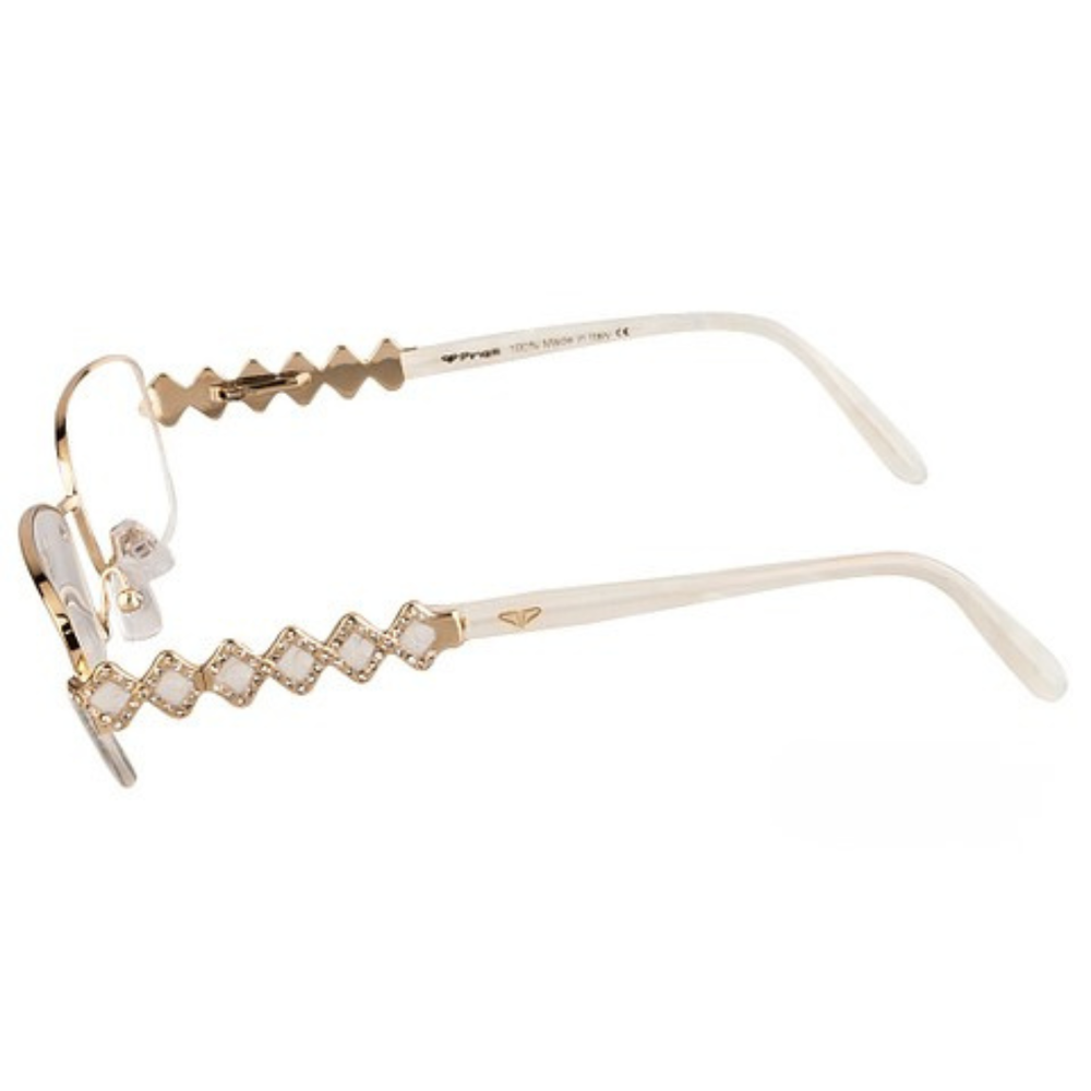 Cream Diamonds Transparent Rimless Rectangle Eyewear | Pinelli Edition