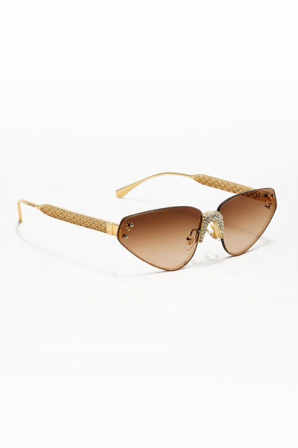 Florence | Brown Rimless Cateye Sunglass
