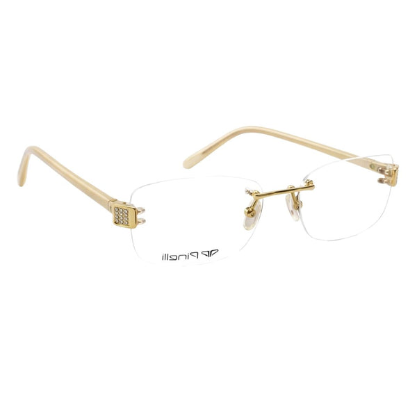 Cream Transparent Rimless Rectangle Eyewear |I1011| Pinelli Edition Opticals
