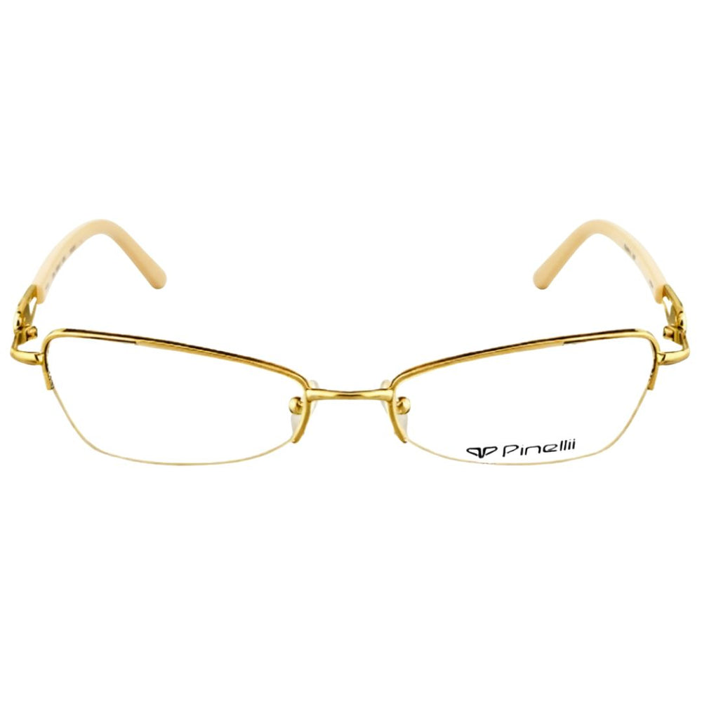 Cream Golden Transparent Rimless Rectangle Eyewear| Pinelli Edition