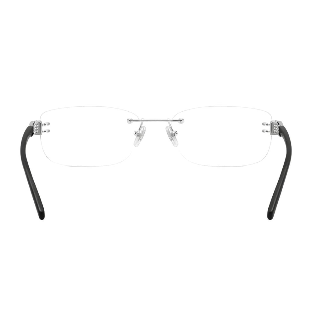 Black Silver Transparent Rimless Rectangle Eyewear | Pinelli Edition Opticals