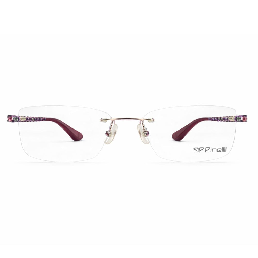 Pink Diamond Transparent Rimless Rectangle Eyewear| I1013 |Pinelli Edition