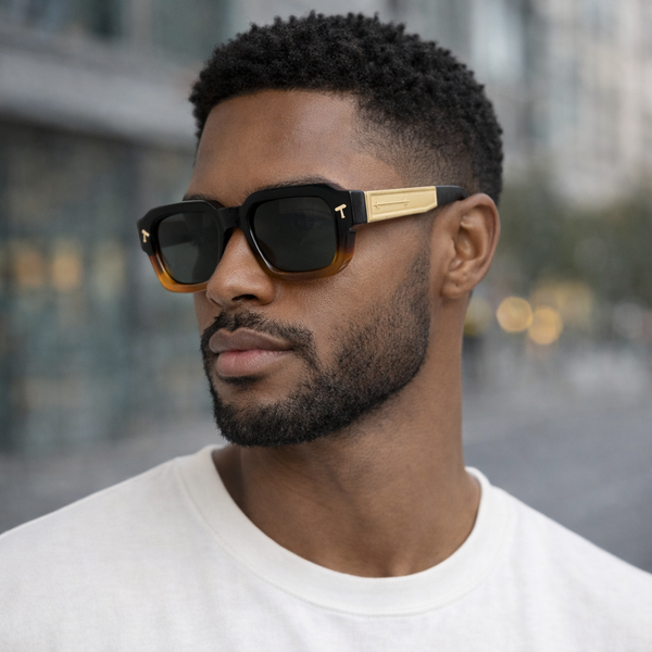 Bagan | Golden Black Brown T Wayfarer Sunglass