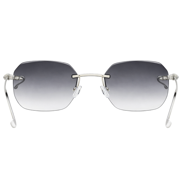 Venice Silver Black Rimless Wayfarer Sunglass