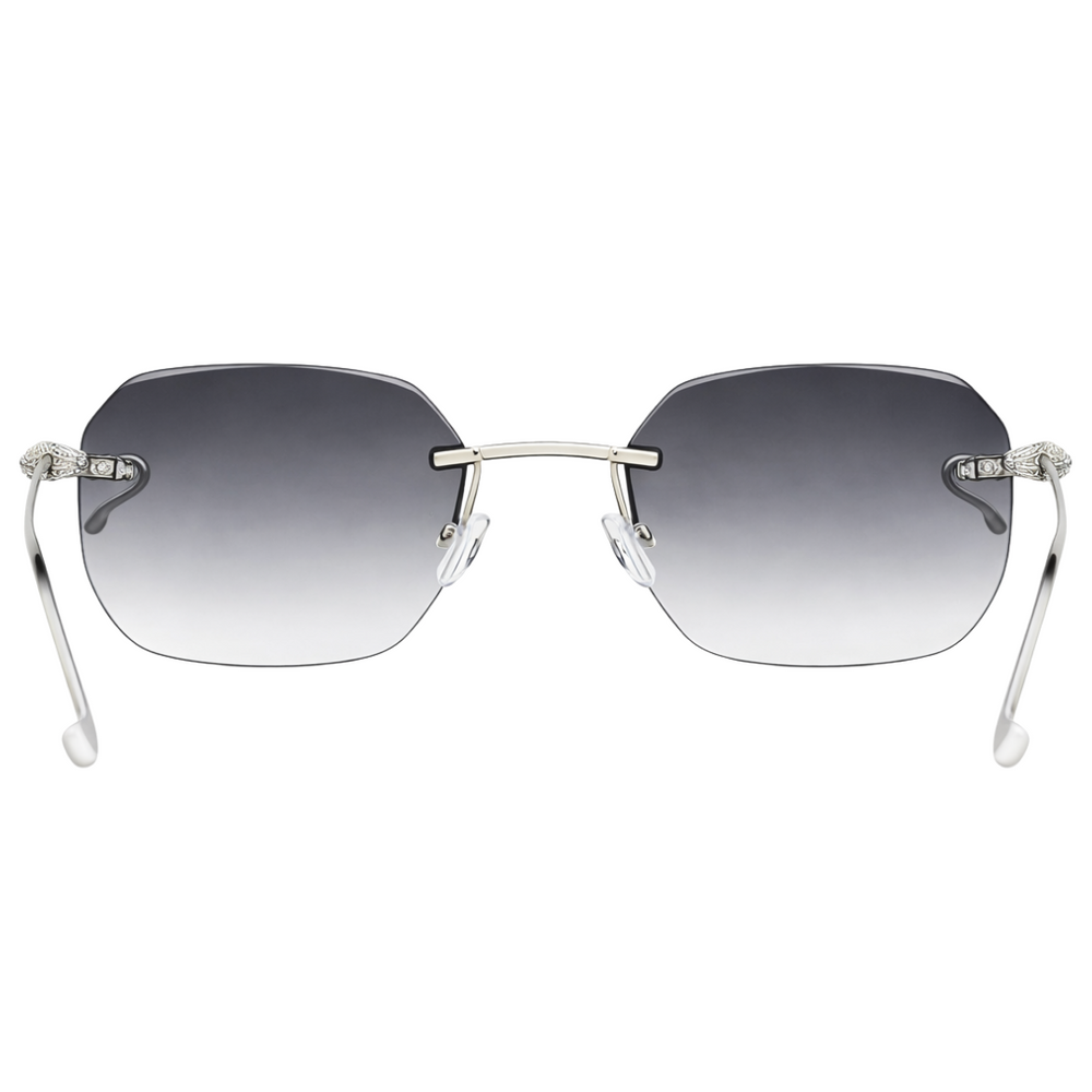 Venice Silver Black Rimless Wayfarer Sunglass