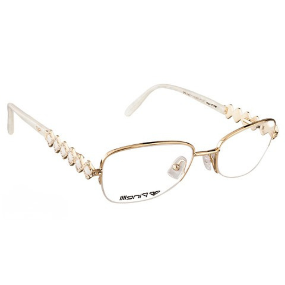 Cream Diamonds Transparent Rimless Rectangle Eyewear | Pinelli Edition