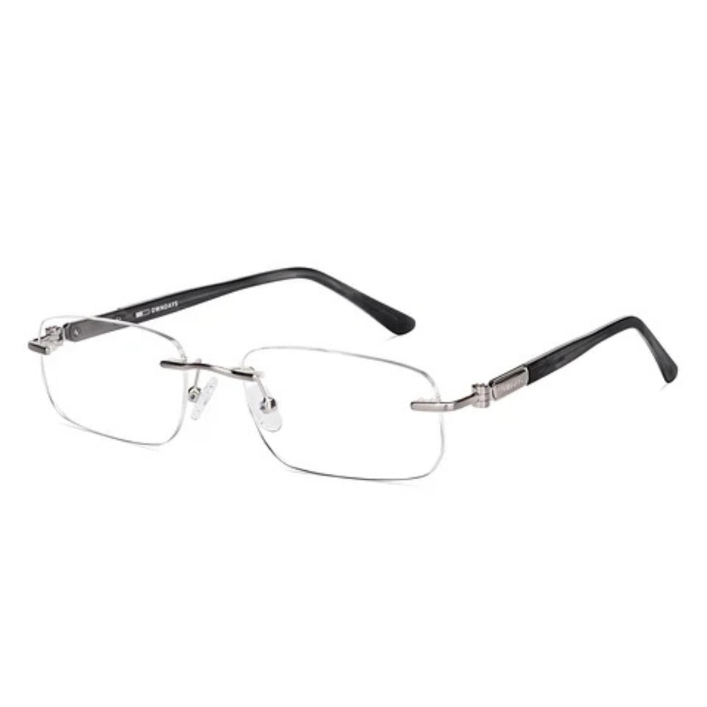 Black Silver Transparent Rimless Rectangle Eyewear| I1012 |Pinelli Edition