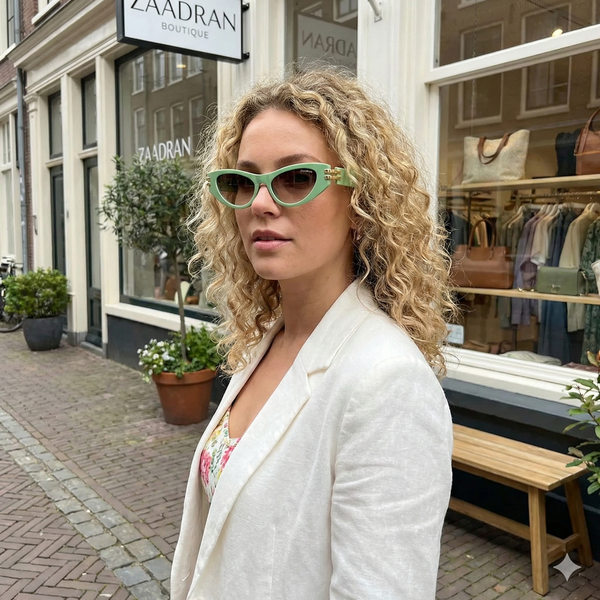 Diva | Green Golden Cateye Sunglass
