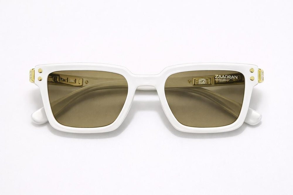 USA | Golden Diamond White Brown Wayfarer Sunglass