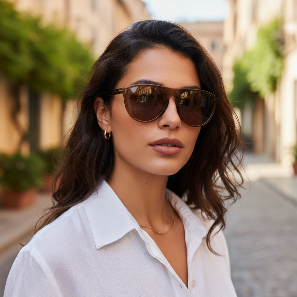 Turkey | Brown Strips Aviator Sunglass