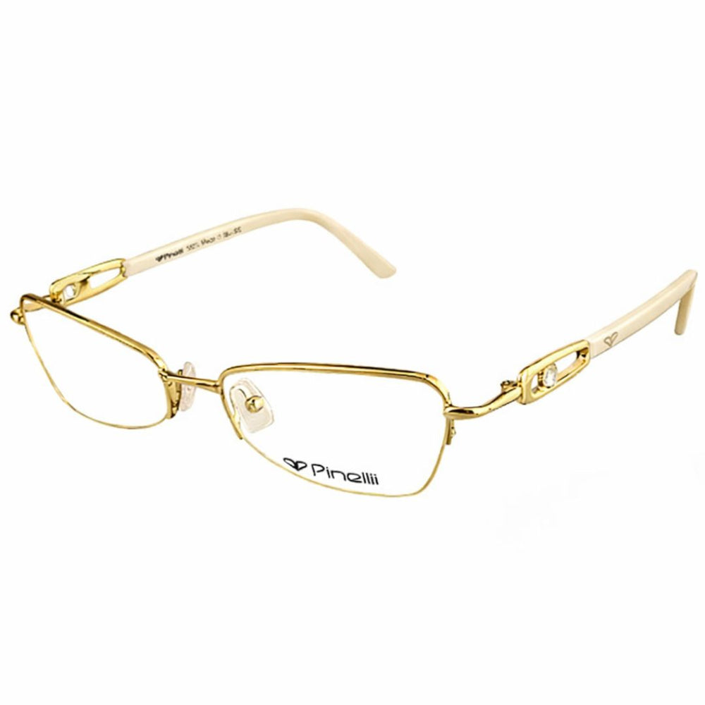 Cream Golden Transparent Rimless Rectangle Eyewear| Pinelli Edition