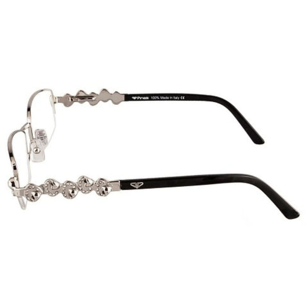 Black Silver Diamond Transparent Rimless Rectangle Eyewear| Pinelli Edition