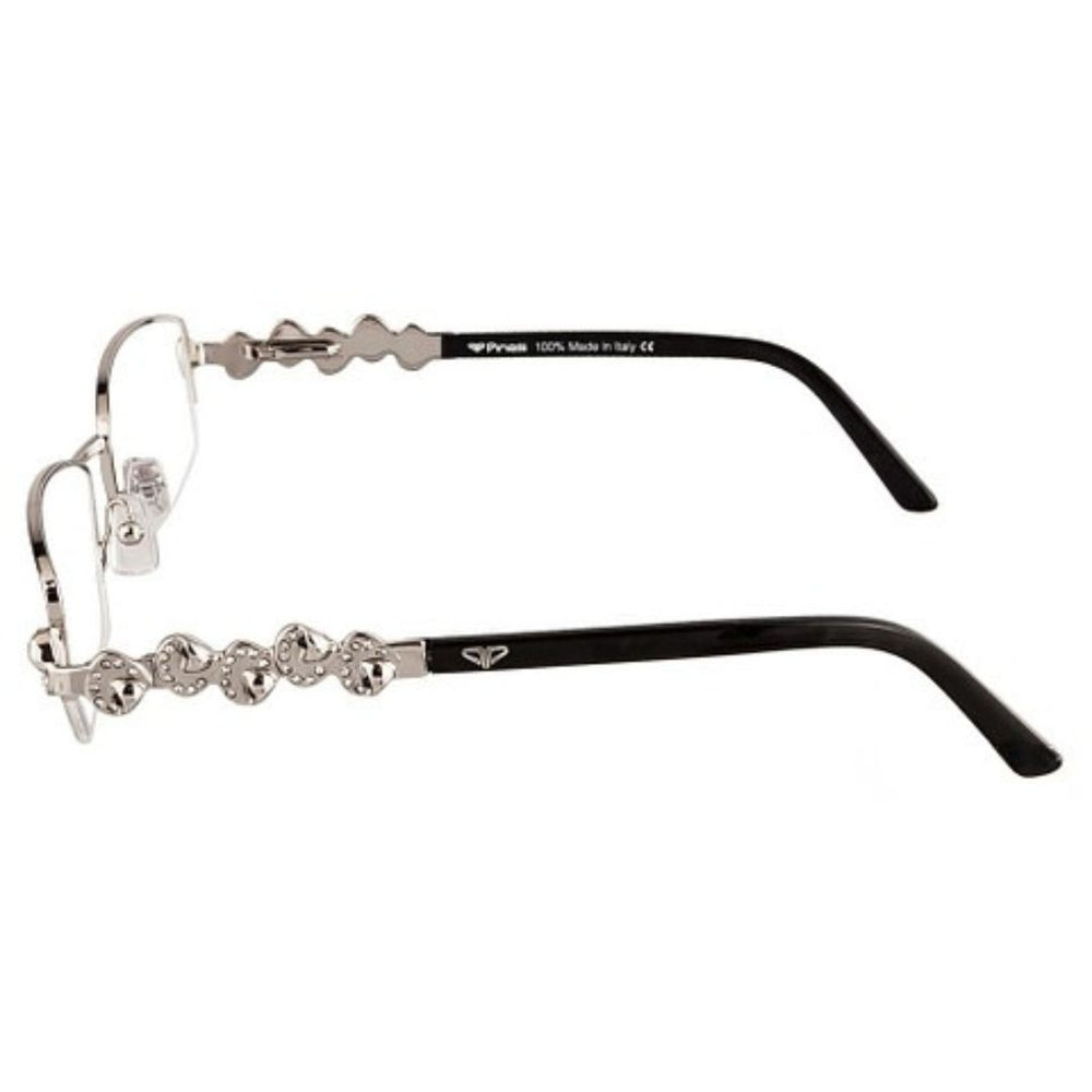 Black Silver Diamond Transparent Rimless Rectangle Eyewear| Pinelli Edition