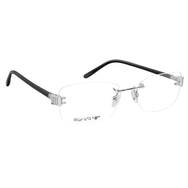 Black Silver Transparent Rimless Rectangle Eyewear | Pinelli Edition Opticals