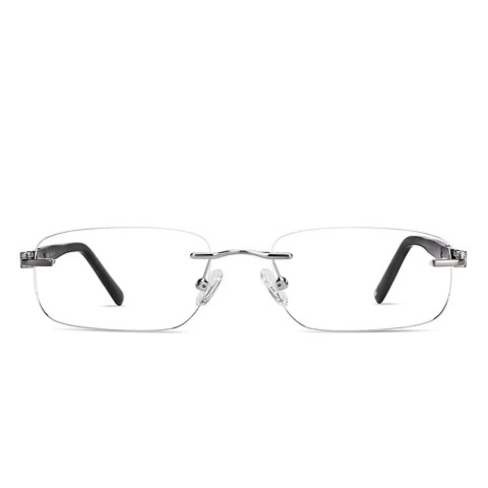 Black Silver Transparent Rimless Rectangle Eyewear| I1012 |Pinelli Edition