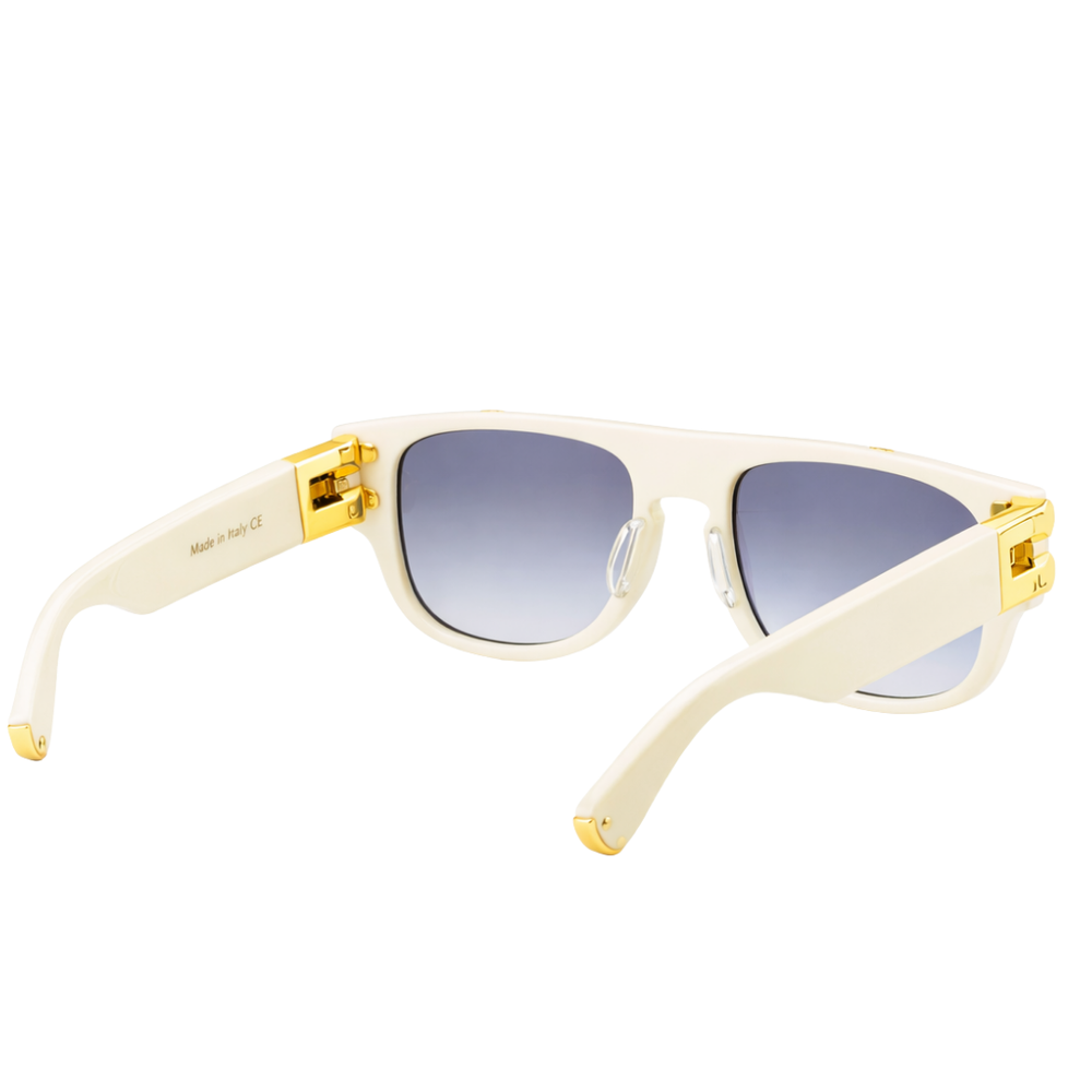 Colombo | Golden White Oversize Wayfarer Sunglass