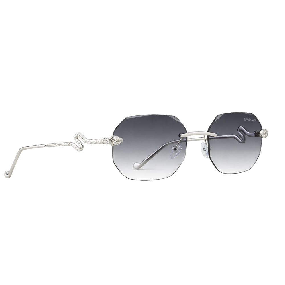 Venice Silver Black Rimless Wayfarer Sunglass