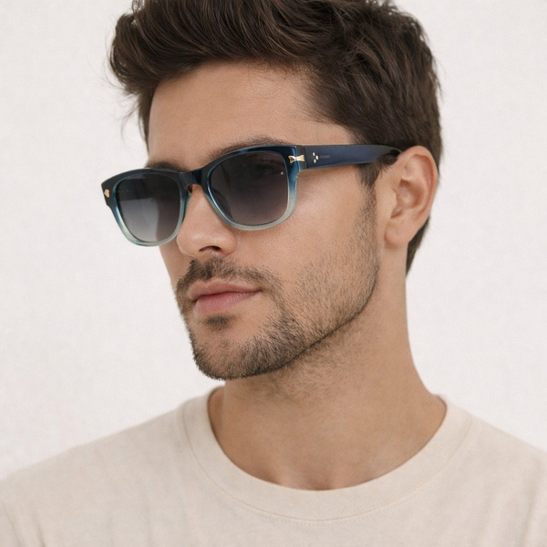 France | Ocean Blue Round Wayfarer Sunglass