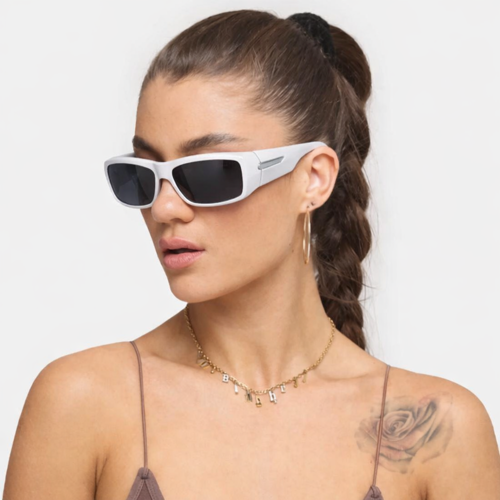 Persian | White Edge Aviator Sunglass
