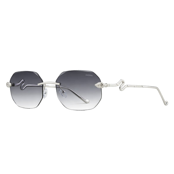 Venice Silver Black Rimless Wayfarer Sunglass