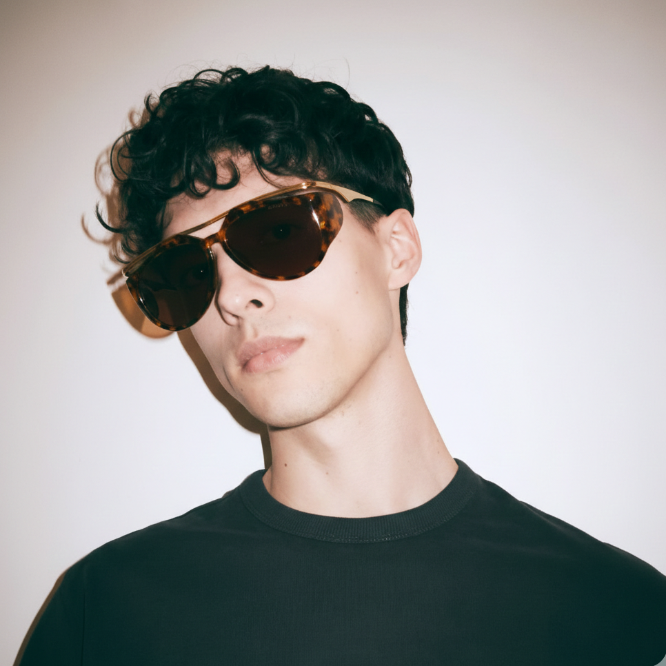 Dubai | Golden Leopard Aviator Sunglass