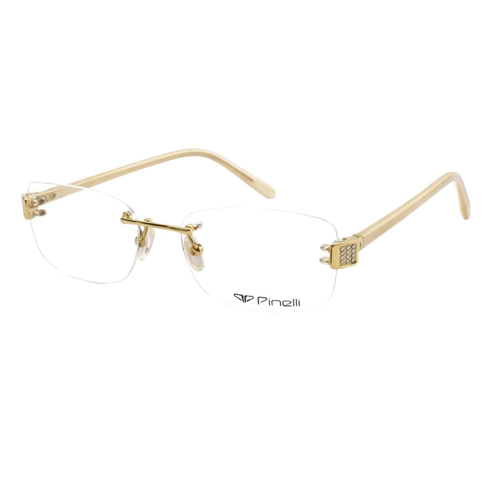 Cream Transparent Rimless Rectangle Eyewear |I1011| Pinelli Edition Opticals