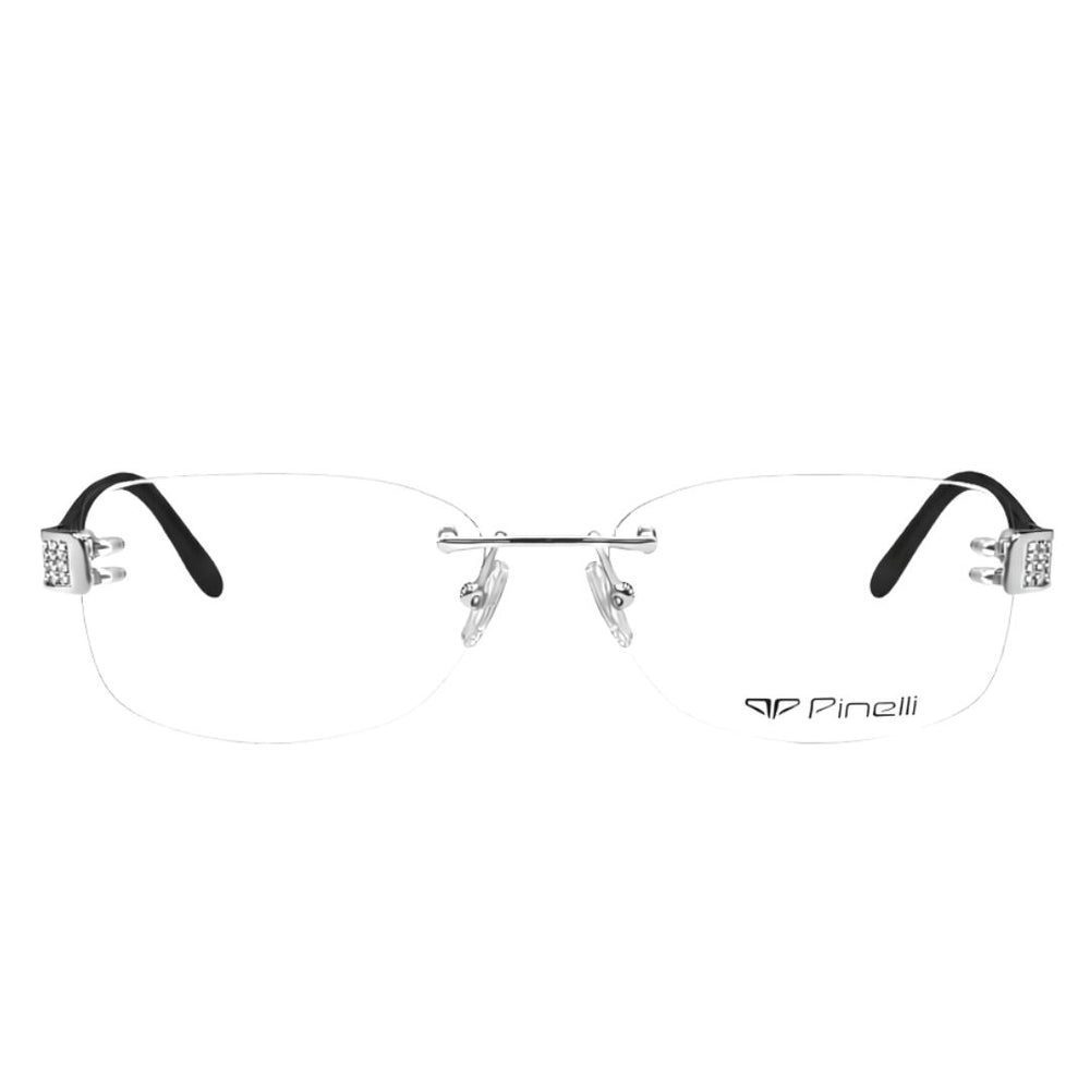 Black Silver Transparent Rimless Rectangle Eyewear | Pinelli Edition Opticals
