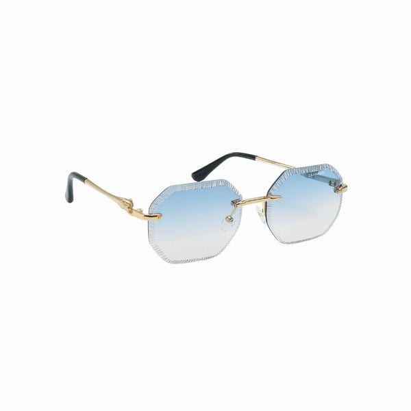 Millionaire | Blue Rimless Wayfarer Sunglass