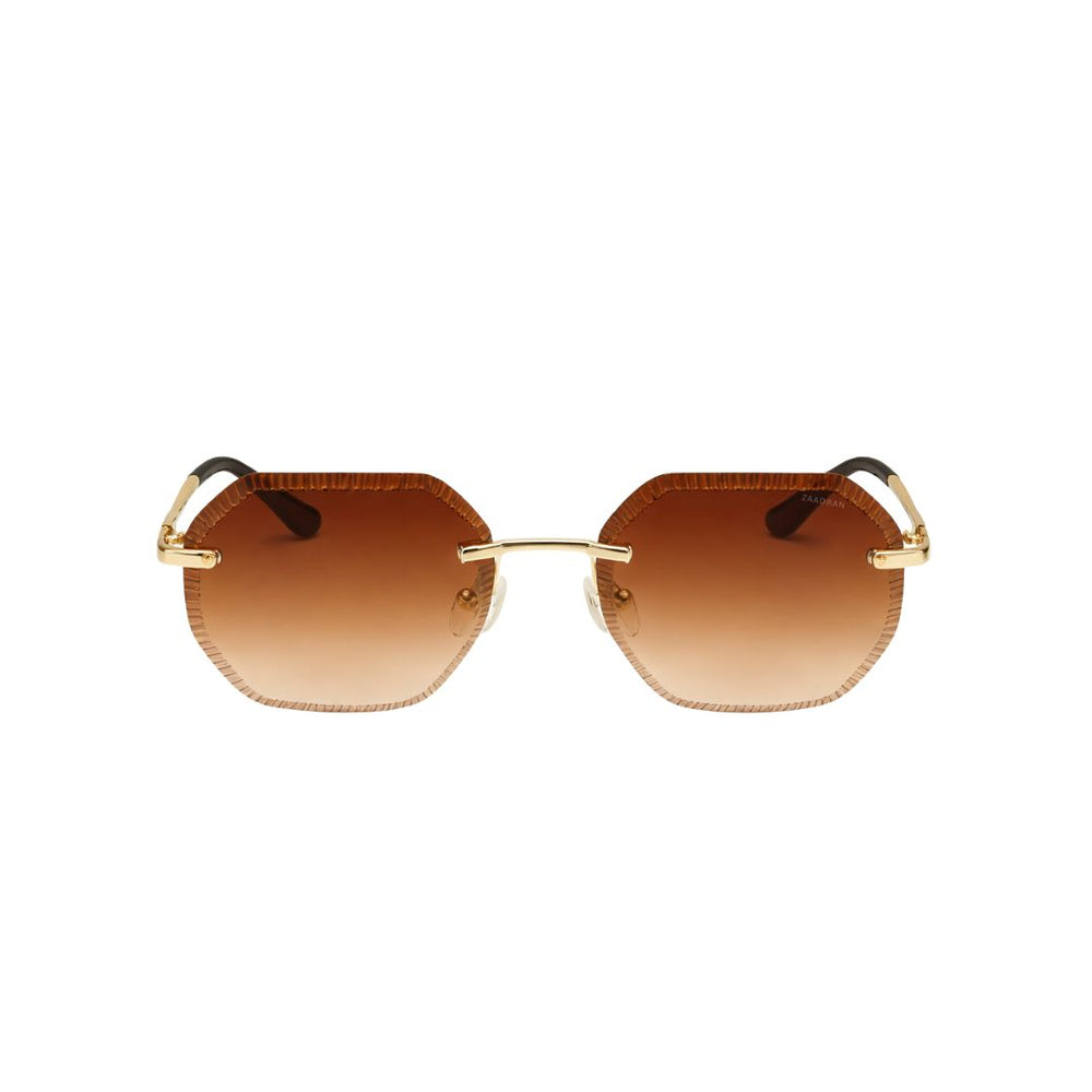 Millionaire | Brown Rimless Wayfarer Sunglass