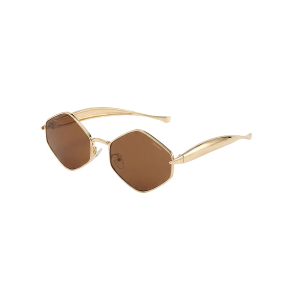 Olivia | Golden Brown Hexa Sunglass