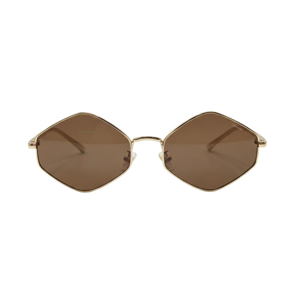 Olivia | Golden Brown Hexa Sunglass