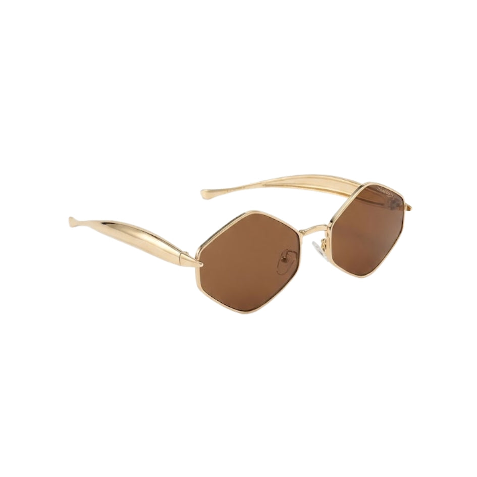 Olivia | Golden Brown Hexa Sunglass